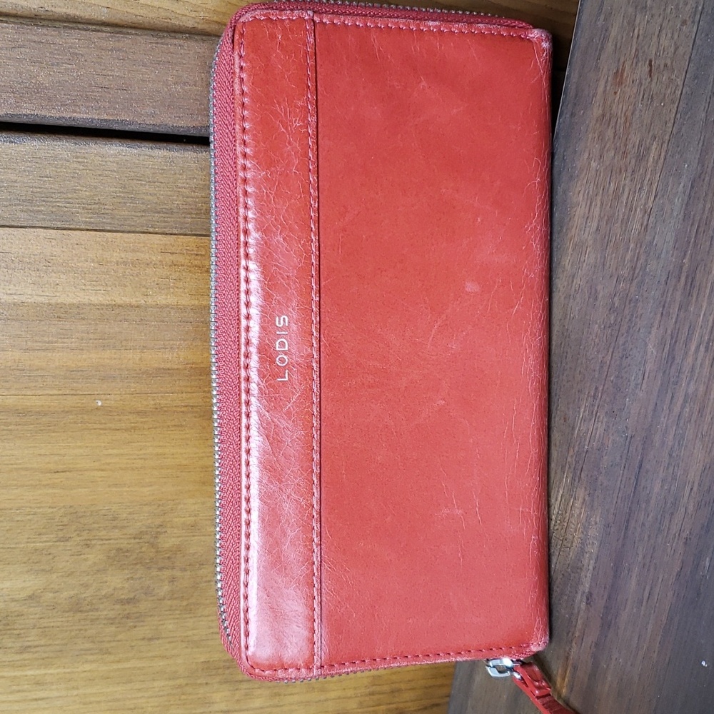 Lodis Zip Around Leather Wallet Clutch